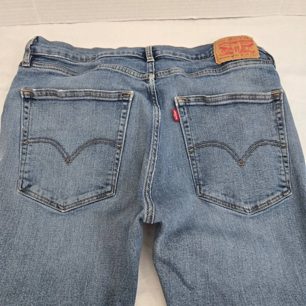 Levis Workwear Fit Jeans 36x31 Dark Wash Stretch Heavy‎ Utility Denim 505 Style